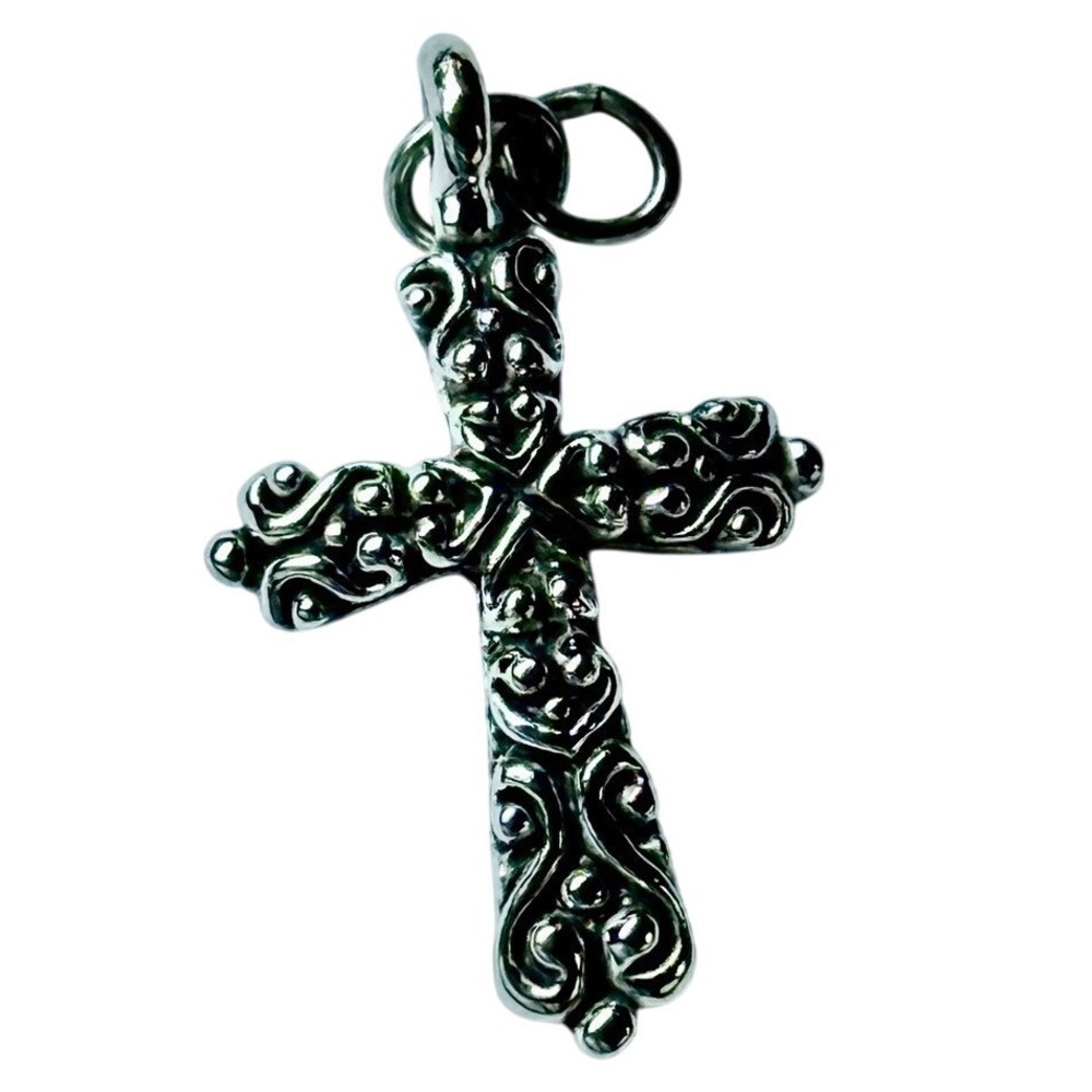Unbranded Cross Pendant Unisex Silver Excellent Filigree Gothic Scrollwork Art